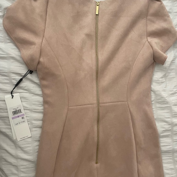 NWT Calvin Klein Scuba Suede Tulip Sleeve Sheath Dress - Picture 8 of 10